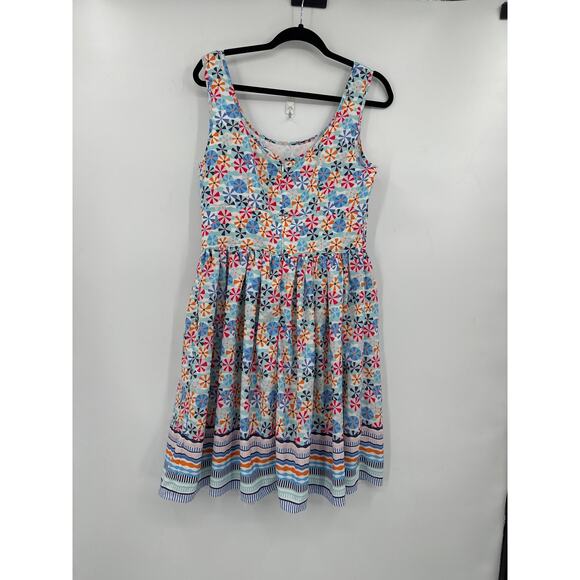 eShakti sleeveless Summer print mini dress Size 12/ Large - Picture 3 of 7